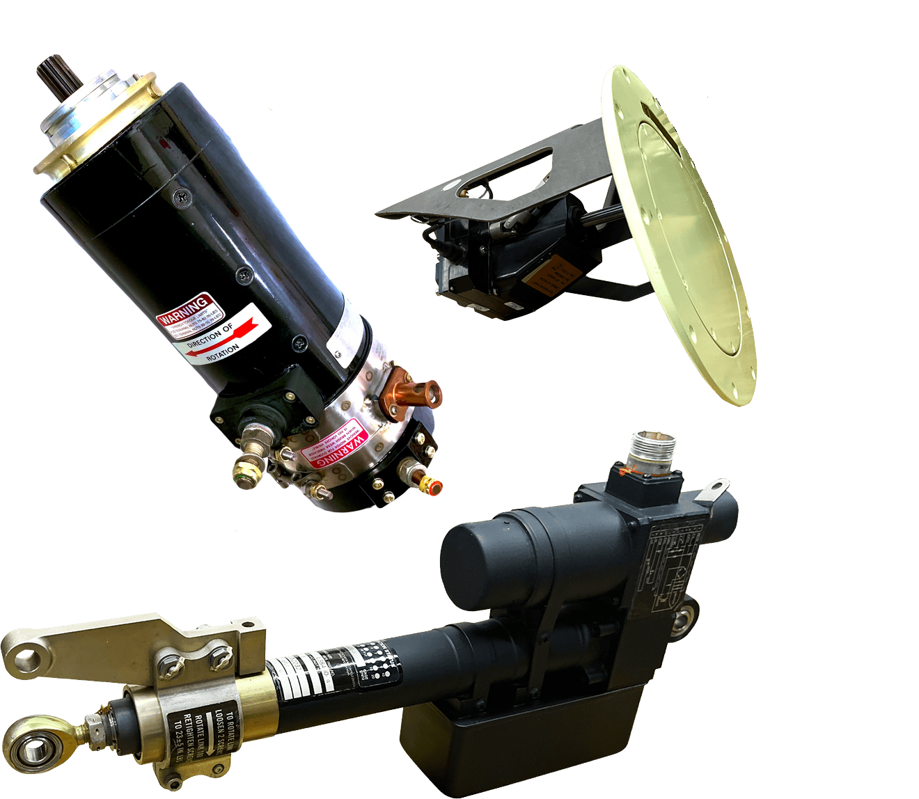 different types of electro-mechanical components for aircraft